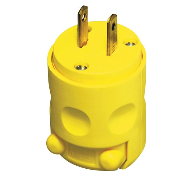 Leviton Commercial and Residential PVC Straight Blade Plug 1-15P 18-12 AWG 2 Pole 2 Wire 115PV-000 - main